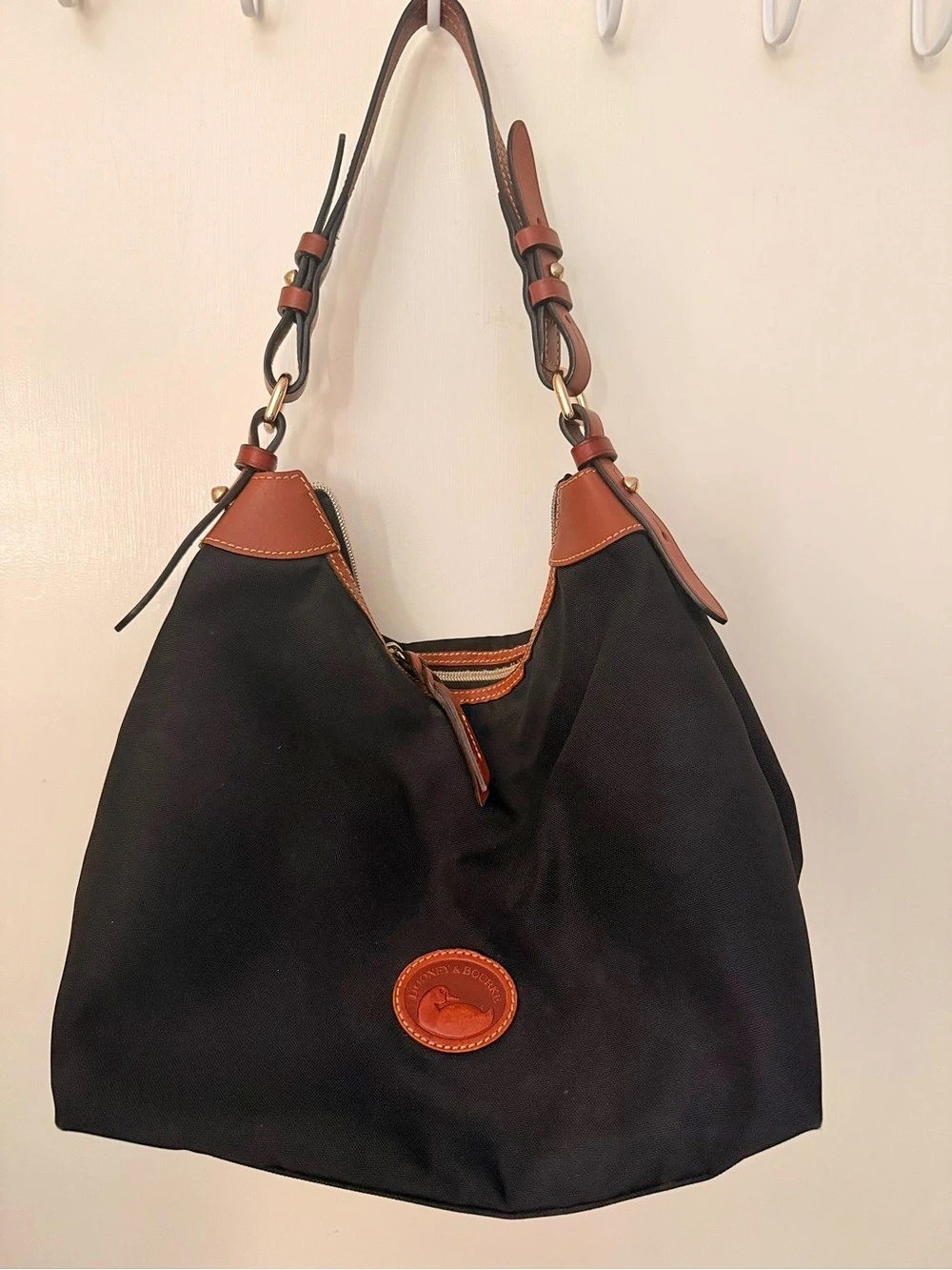 Dooney & Bourke Nylon Large Erica Hobo Black & Brown